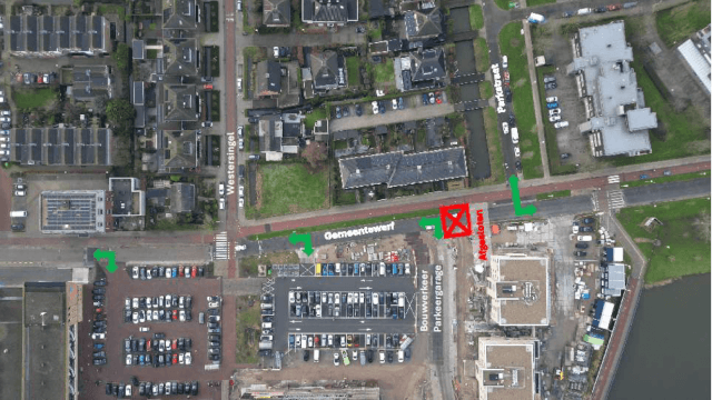 Let op: Wegafsluiting van de Gemeentewerf